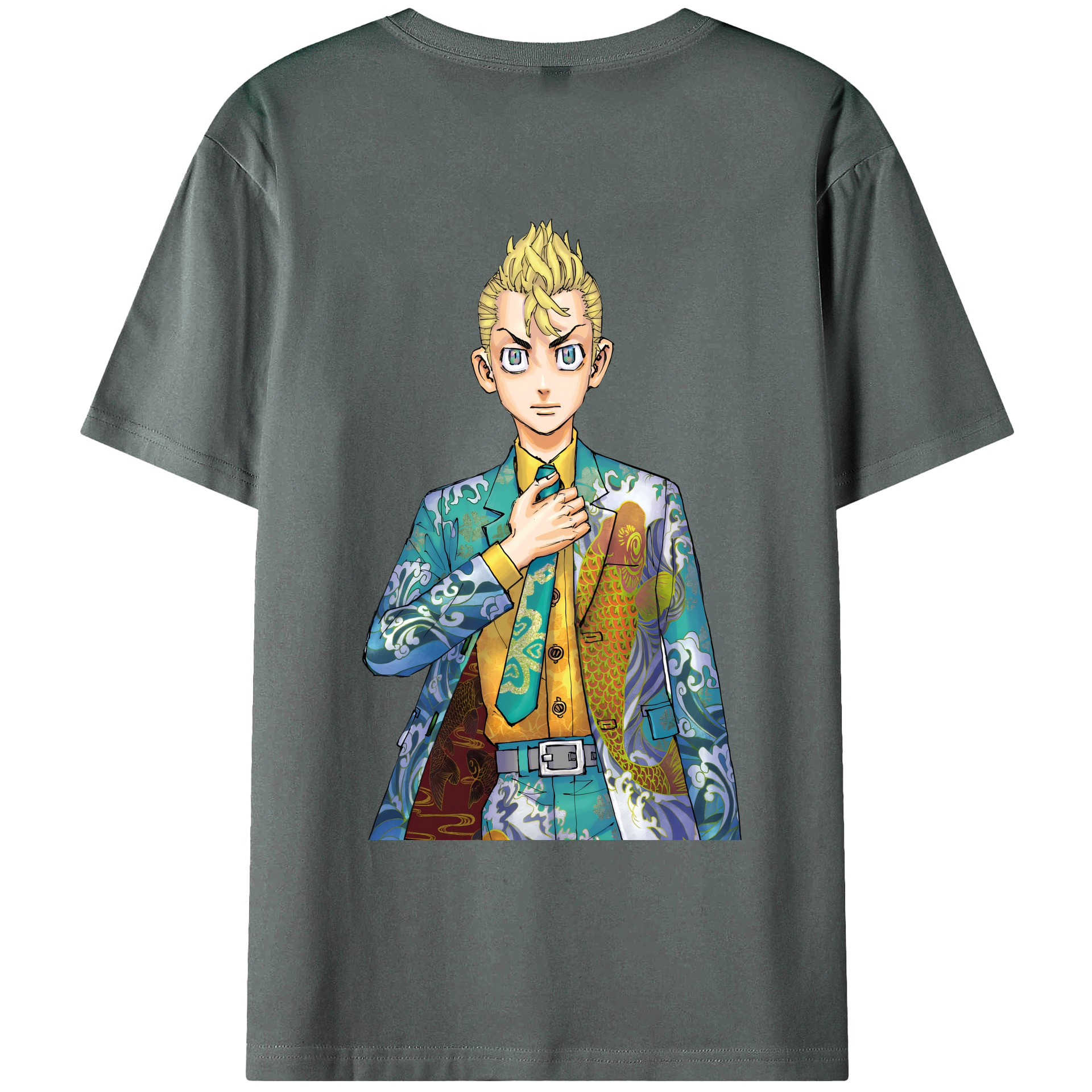 （画像用） 東京リベンジャーズ Tokyo Revengers 綿100％ メンズ半袖Tシャツ（バックプリント） 通気性